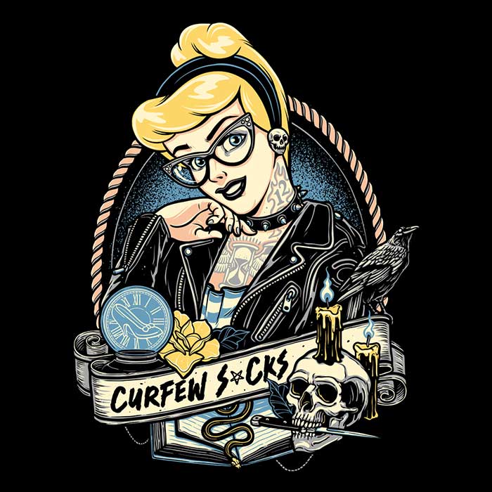 Momma Gorilla's 'Curfew Sucks' Three - Quarter Sleeve Raglan Style T - Shirt