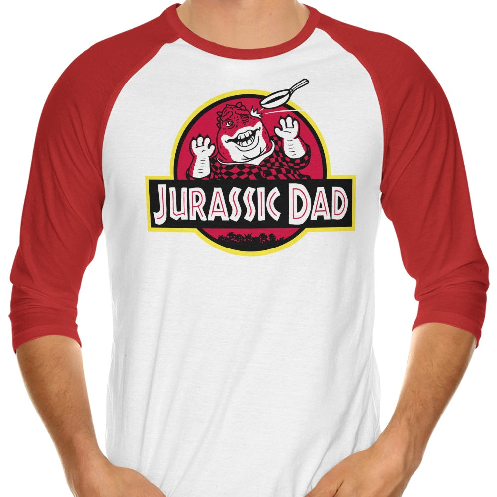 Raffiti's Jurassic Dad Three - Quarter Sleeve Raglan Style T - Shirt