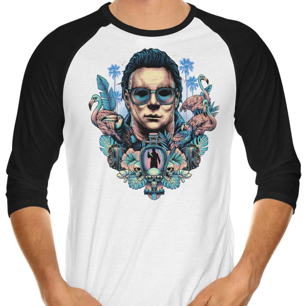 3/4 Sleeve Raglan Tropical Slasher T-Shirt - A Stylish Choice for Trendy Wear