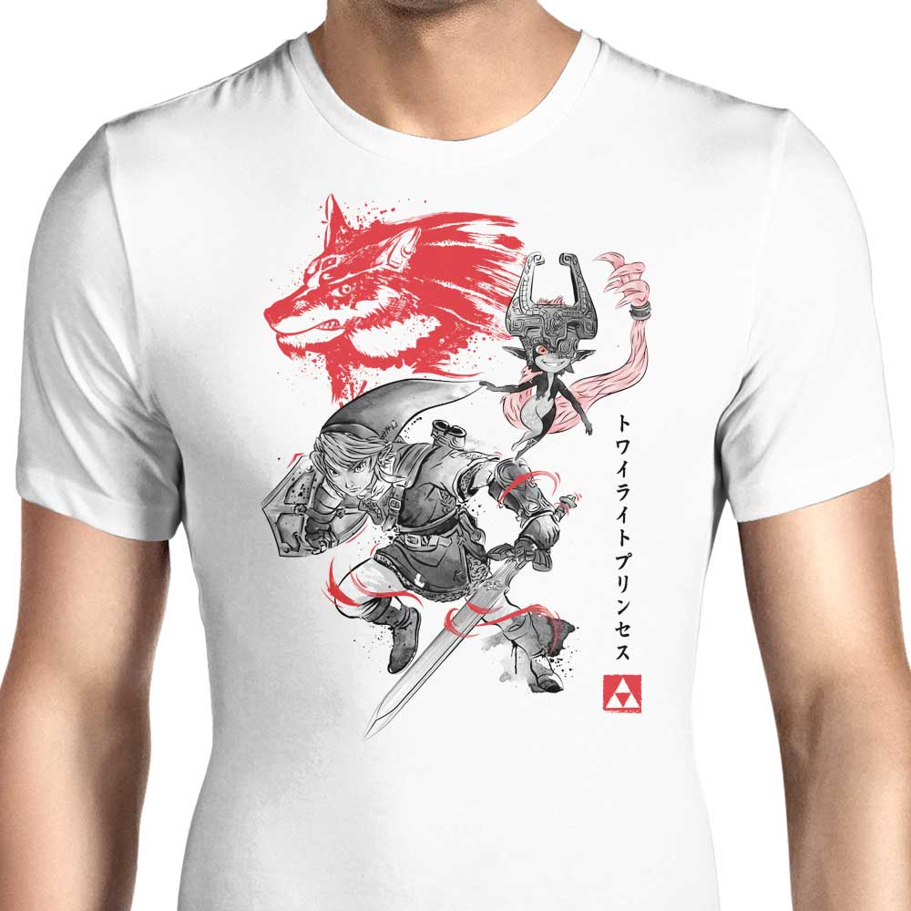 Dr. Monekers' Twilight Wolf Sumi - e Men's Comfortable Cotton Apparel