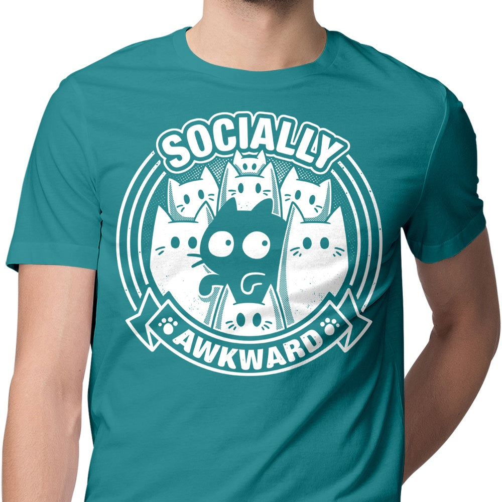 Men's Socially Awkward Cat-themed Apparel by Snouleaf