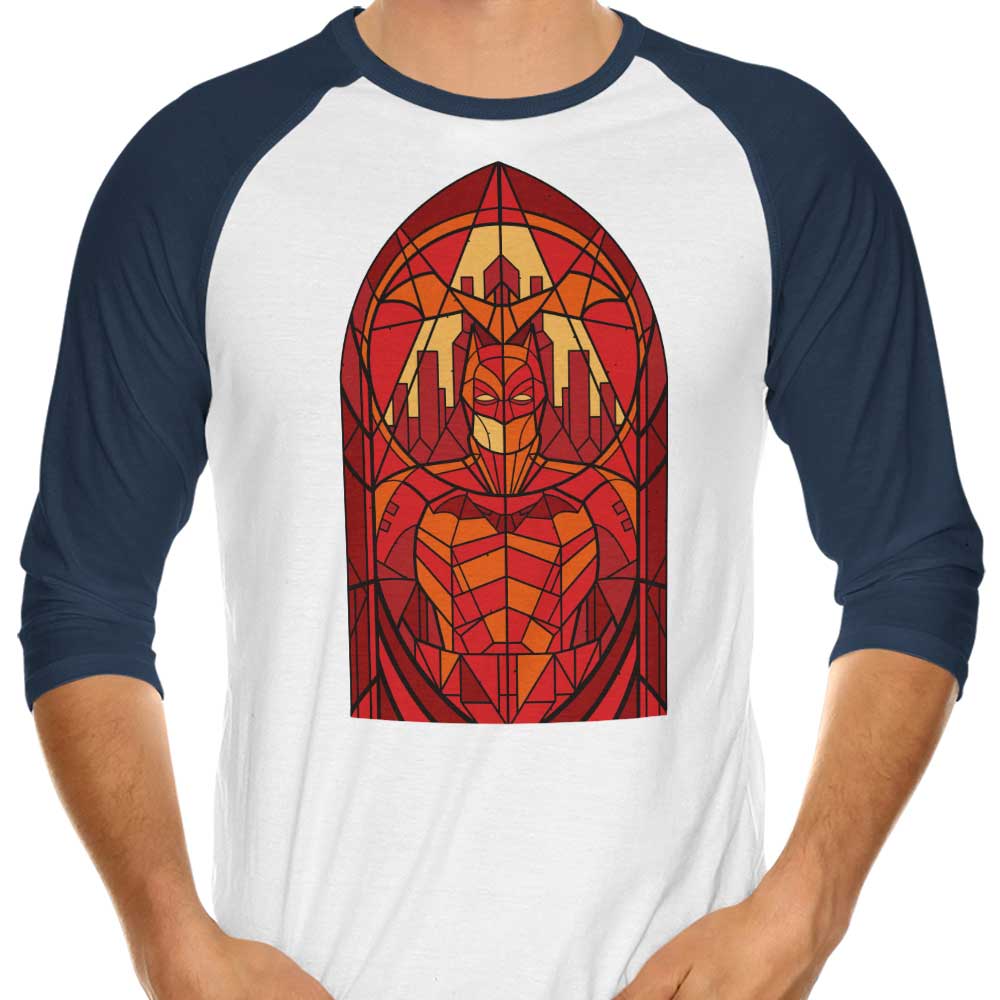 3/4 Sleeve Raglan T-Shirt Featuring the 'Stained Glass Vengeance' Design