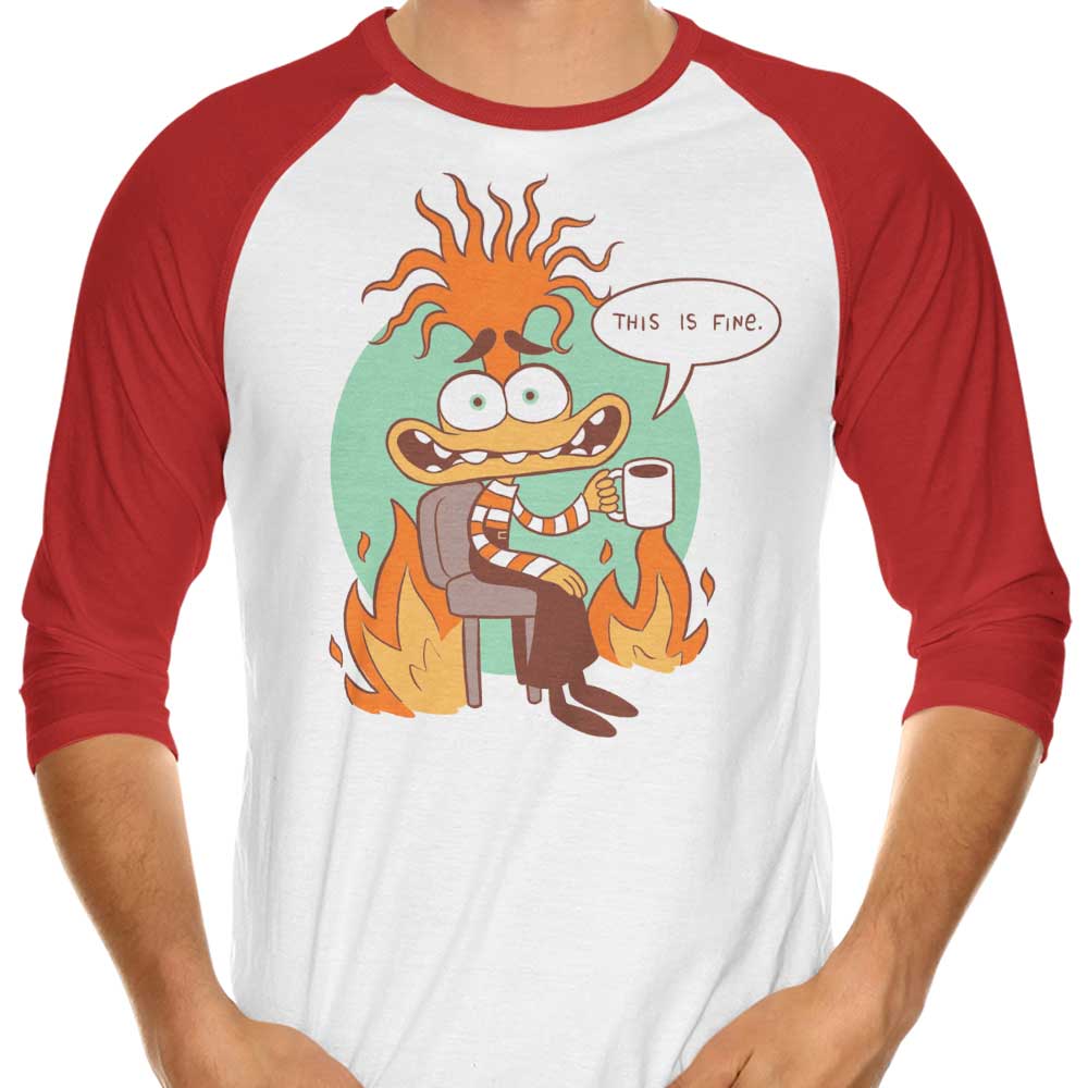 Paula Garcia's 'Anxiety is Fine' 3/4 Sleeve Raglan Stylish T-Shirt