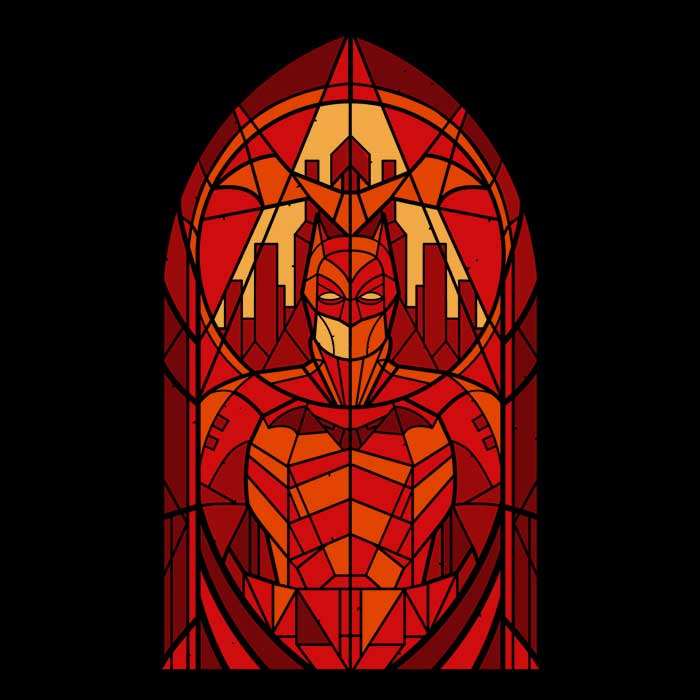 3/4 Sleeve Raglan T-Shirt Featuring the 'Stained Glass Vengeance' Design