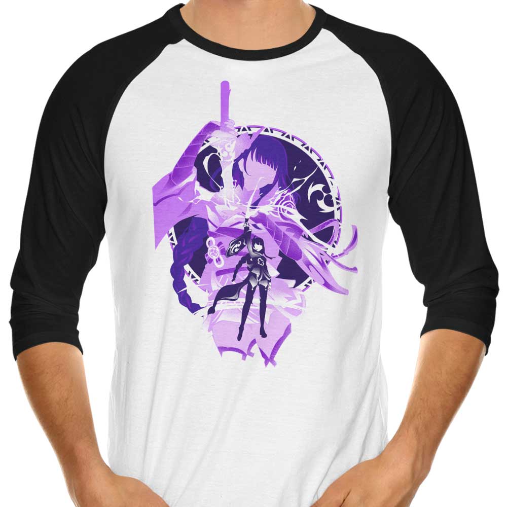 Electro Raiden Shogun 3/4 Sleeve Stylish Raglan T-Shirt
