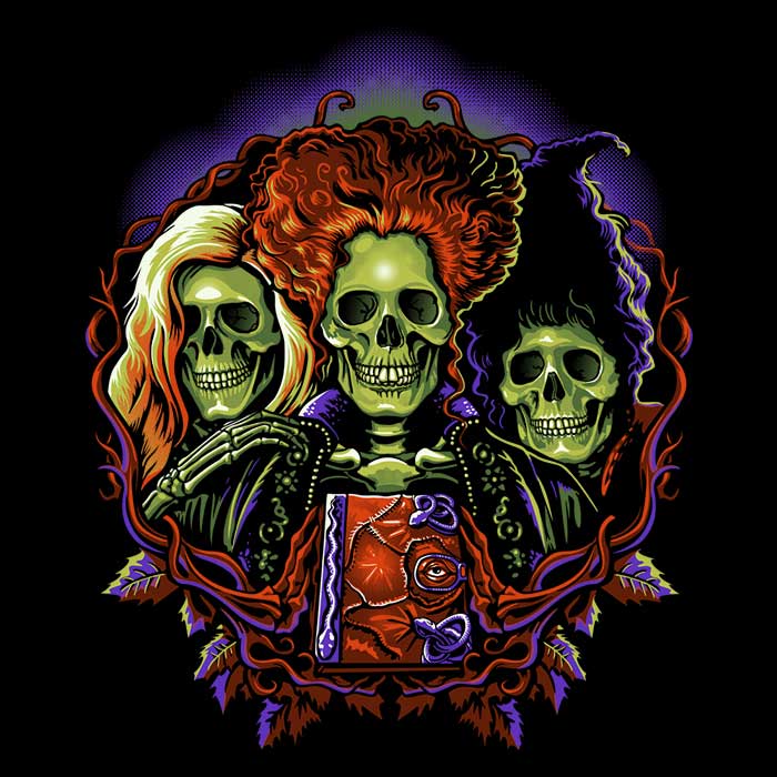 Stylish Men's Witches Skulls Apparel in Various Sizes
