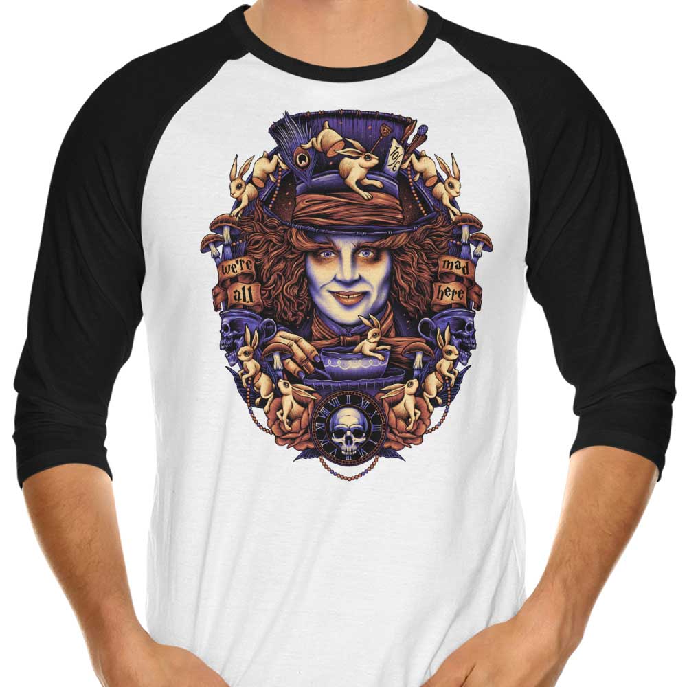 Glitchygorilla's Trendy 3/4 Sleeve Raglan T-Shirt - Mad for Hats Style