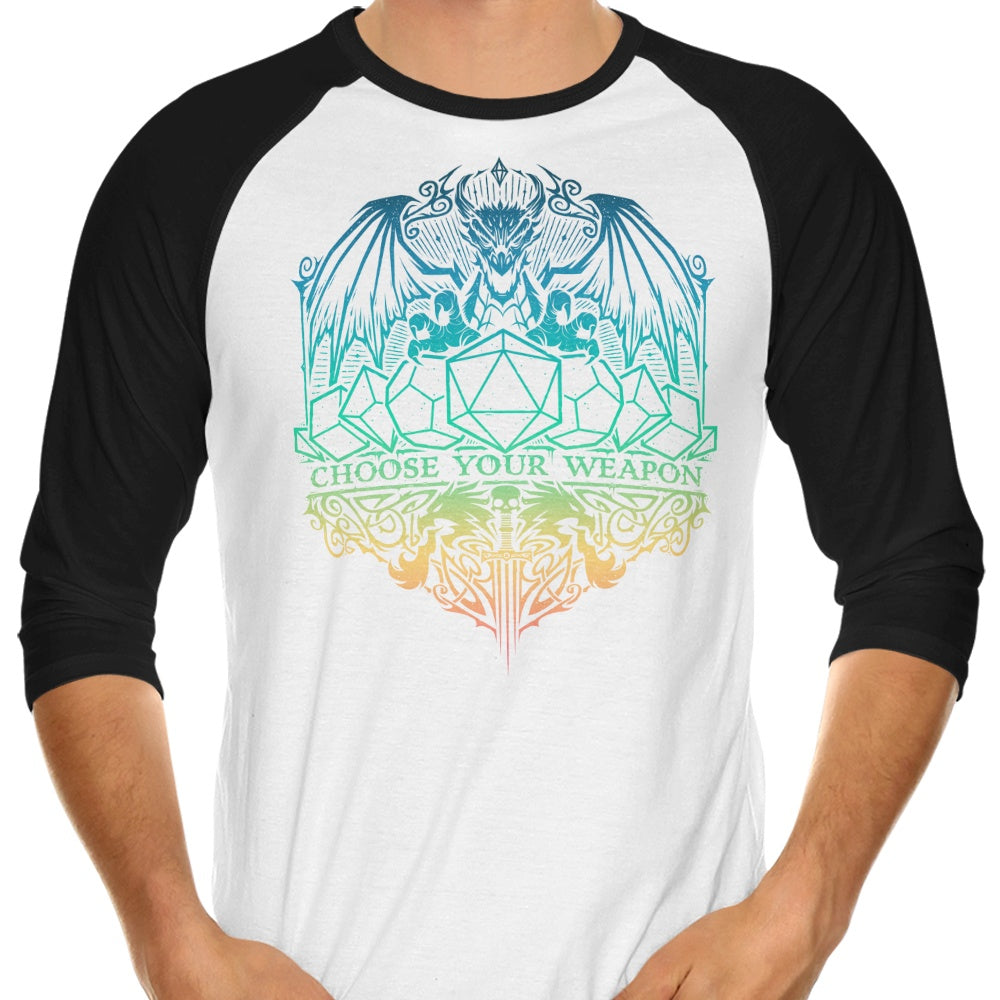 StudioM6's 'Episode 5: Select Your Weapon' 3/4 Sleeve Raglan Style T - Shirt for Fashion Lovers