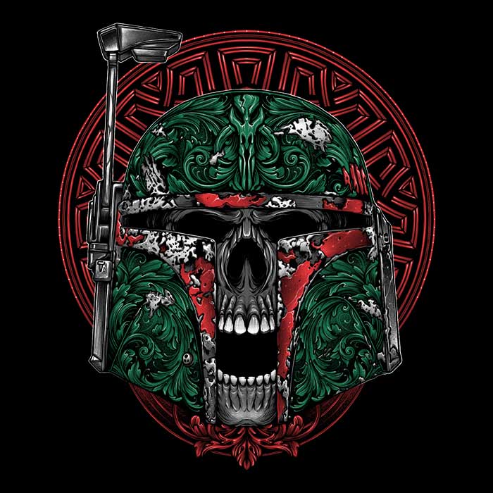 Skull Hunter 3/4 Sleeve Raglan Style Men's T-Shirt