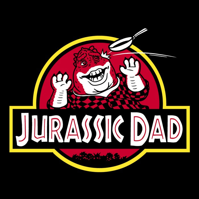 Raffiti's Jurassic Dad Three - Quarter Sleeve Raglan Style T - Shirt