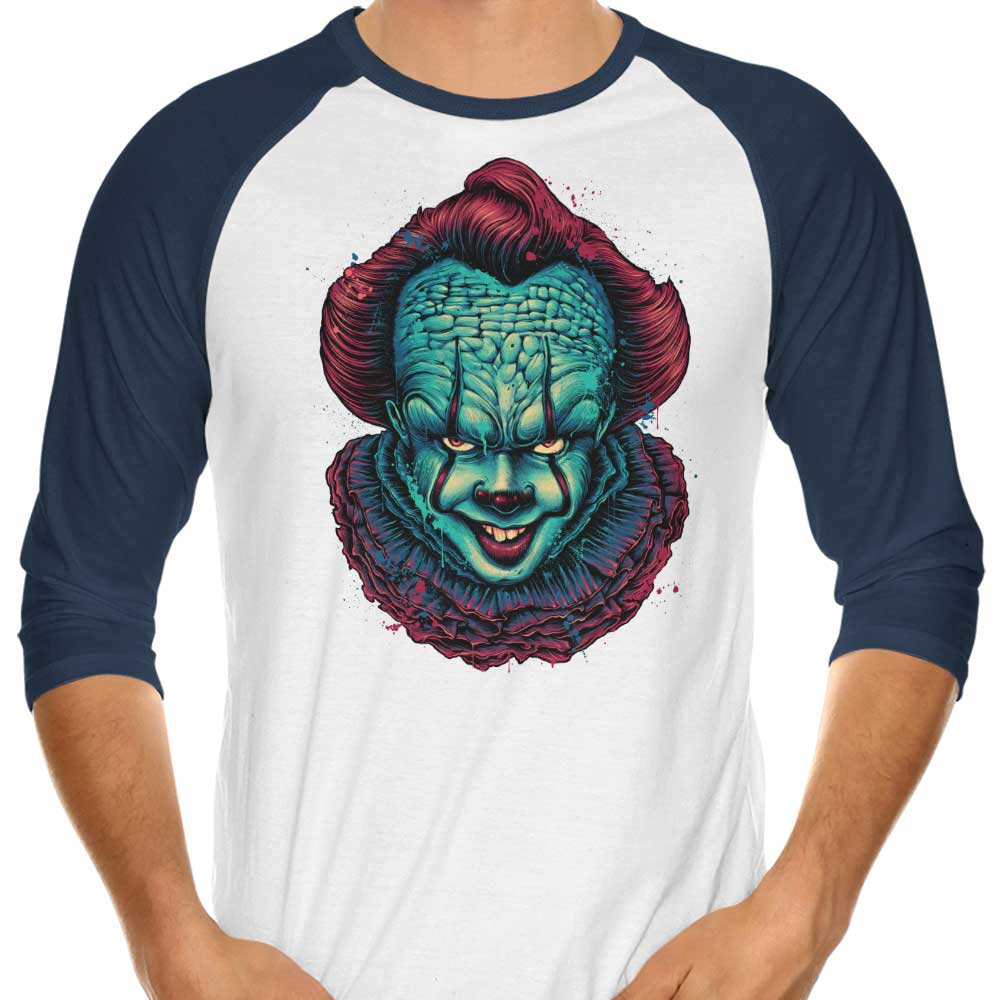 3/4 Sleeve Raglan T-Shirt - A Terrifying Splash Design