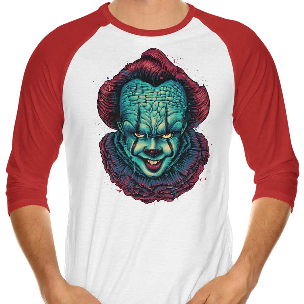 3/4 Sleeve Raglan T-Shirt - A Terrifying Splash Design