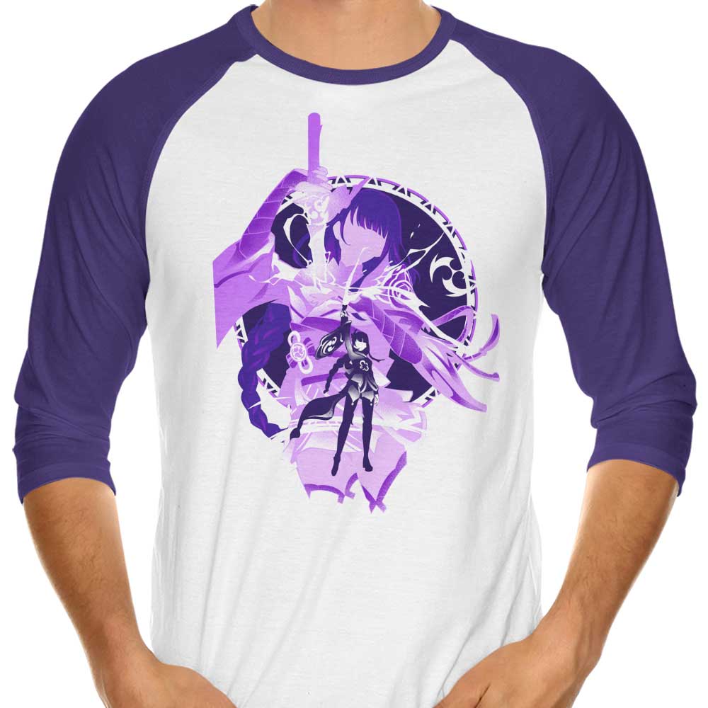 Electro Raiden Shogun 3/4 Sleeve Stylish Raglan T-Shirt