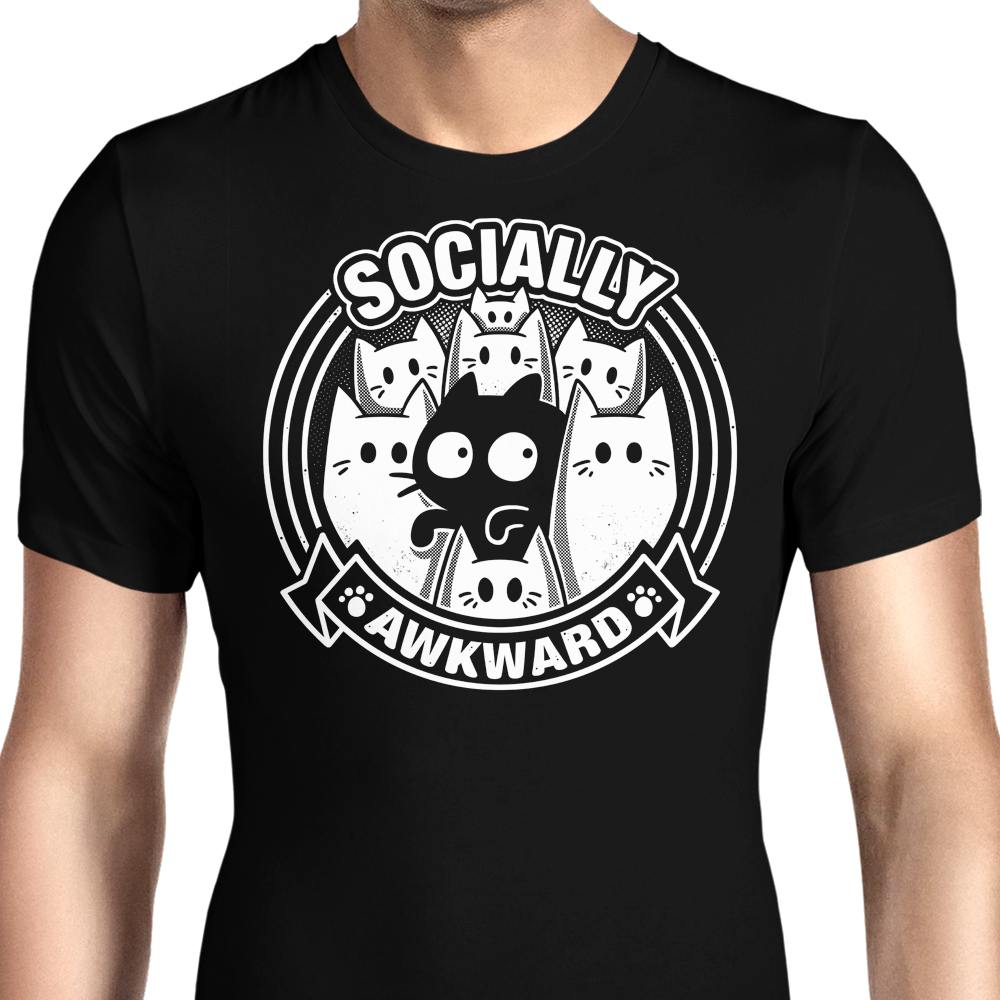 Men's Socially Awkward Cat-themed Apparel by Snouleaf