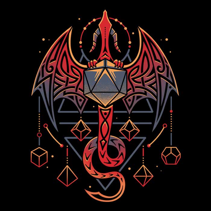 Celtic Dragon Dice-themed Men's Clothing Apparel