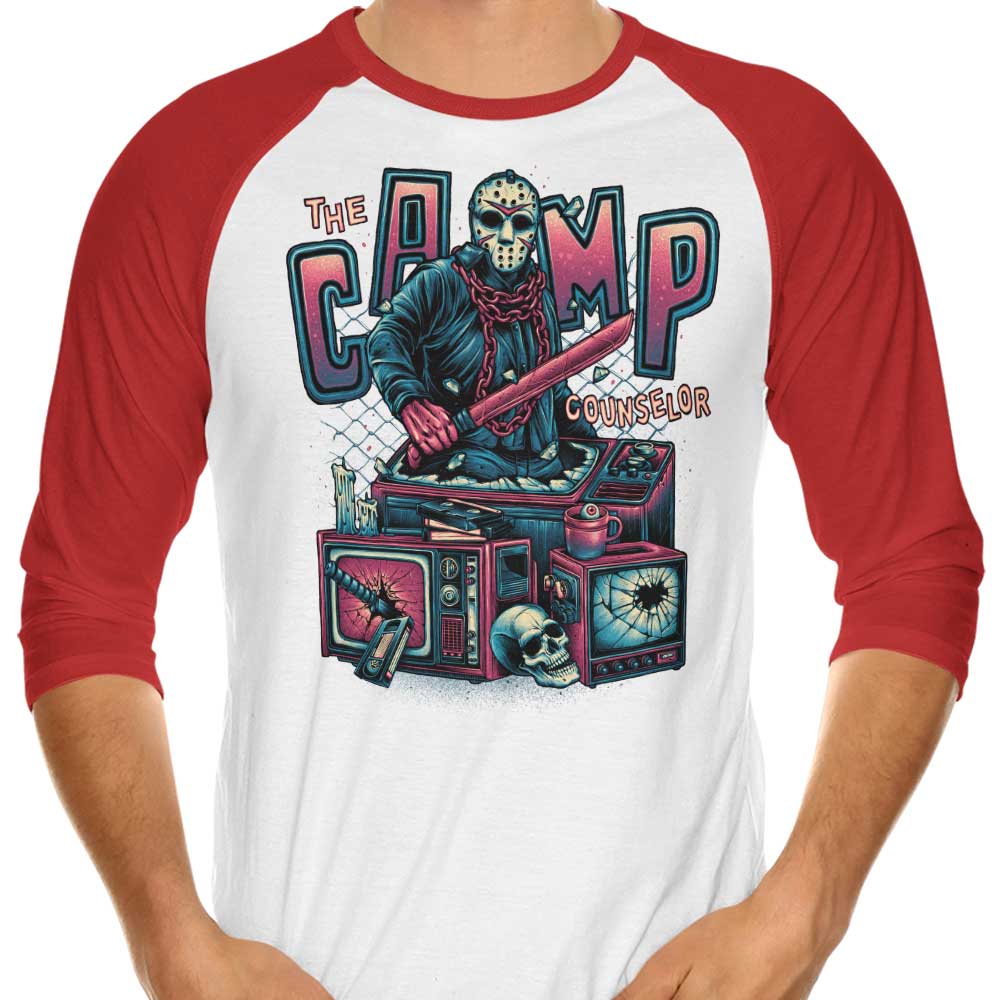 The Camp Counselor - Three - Quarter Sleeve Raglan Style T - Shirt for Casual Wear