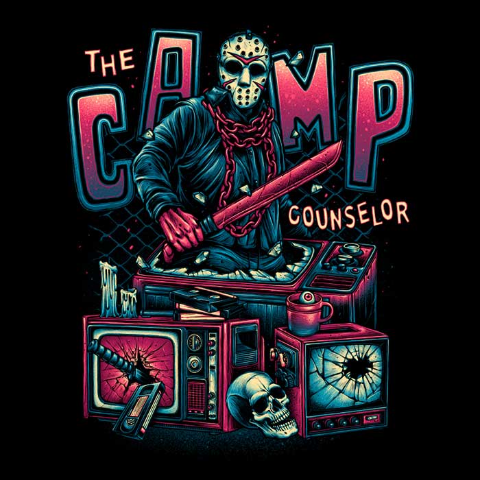 The Camp Counselor - Three - Quarter Sleeve Raglan Style T - Shirt for Casual Wear