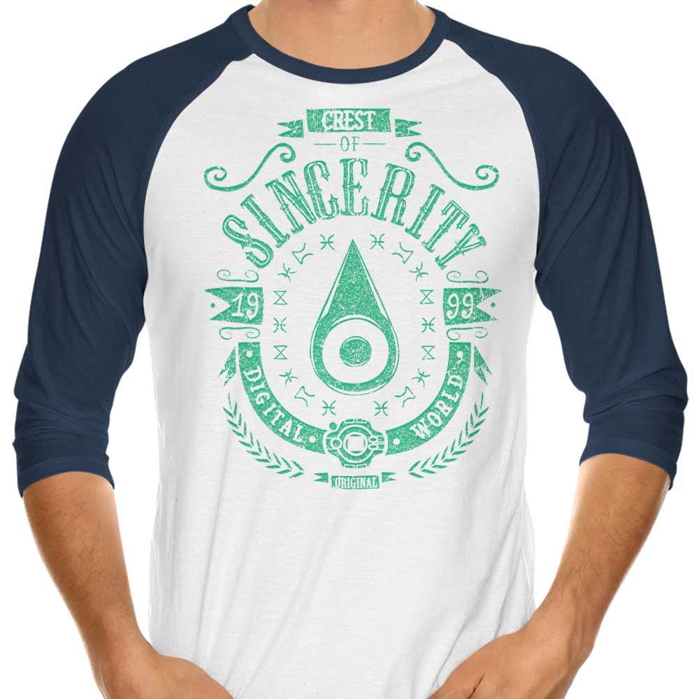 Stylish Digital Sincerity 3/4 Sleeve Raglan T-Shirt for Fashion Lovers