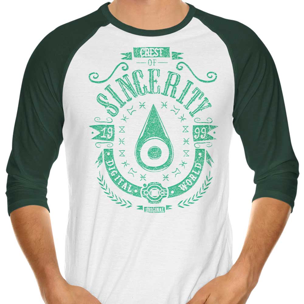 Stylish Digital Sincerity 3/4 Sleeve Raglan T-Shirt for Fashion Lovers