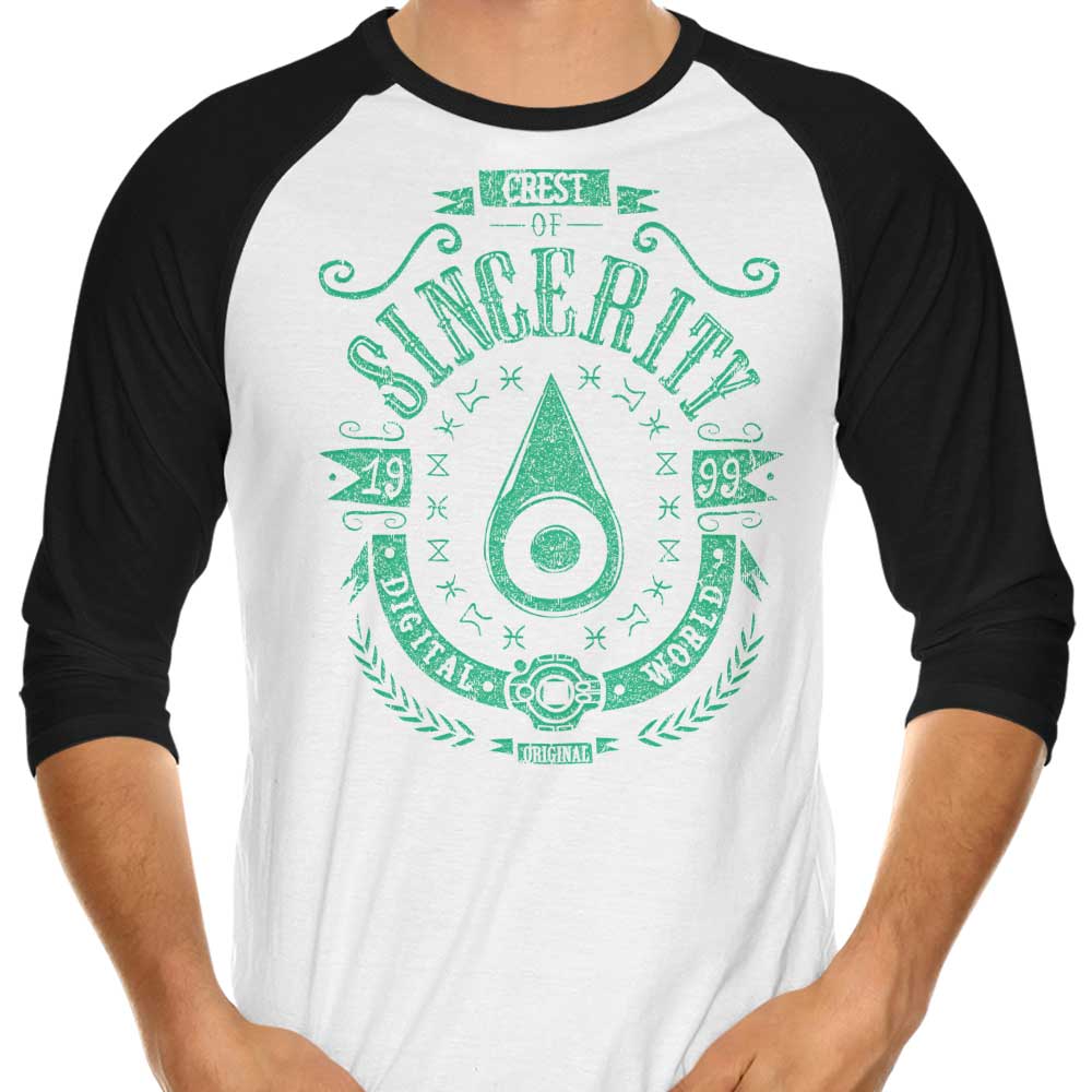Stylish Digital Sincerity 3/4 Sleeve Raglan T-Shirt for Fashion Lovers