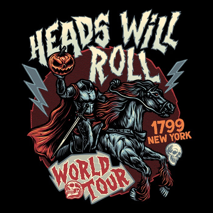 Eye - Catching 3/4 Sleeve Raglan 'Heads Will Roll' T - Shirt