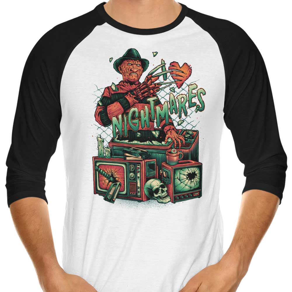 Glitchygorilla's Charming 3/4 Sleeve Raglan T-Shirt: I Heart Nightmares