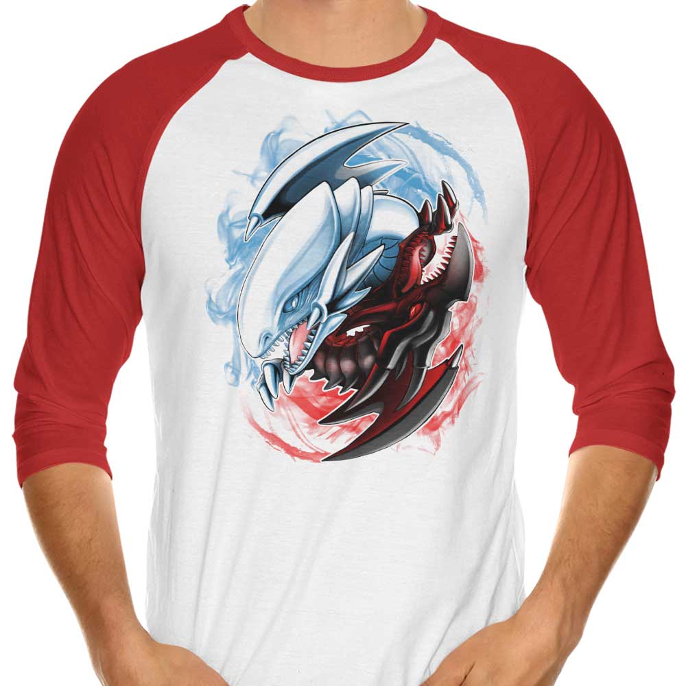 Alemaglia's Stylish 3/4 Sleeve Raglan 'Yu-Yin Yang-Oh' T-Shirt