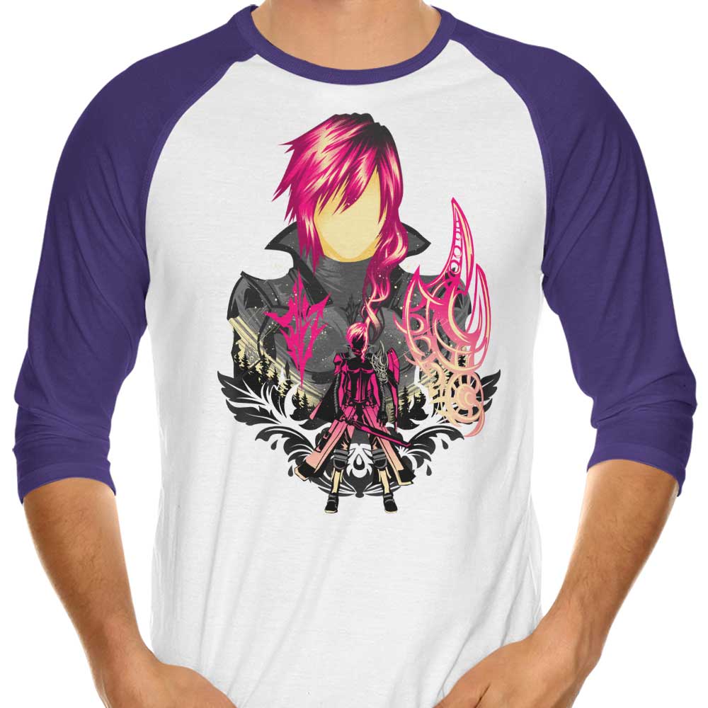 Hypertwenty Pink Lightning Three - Quarter Sleeve Raglan Style T - Shirt