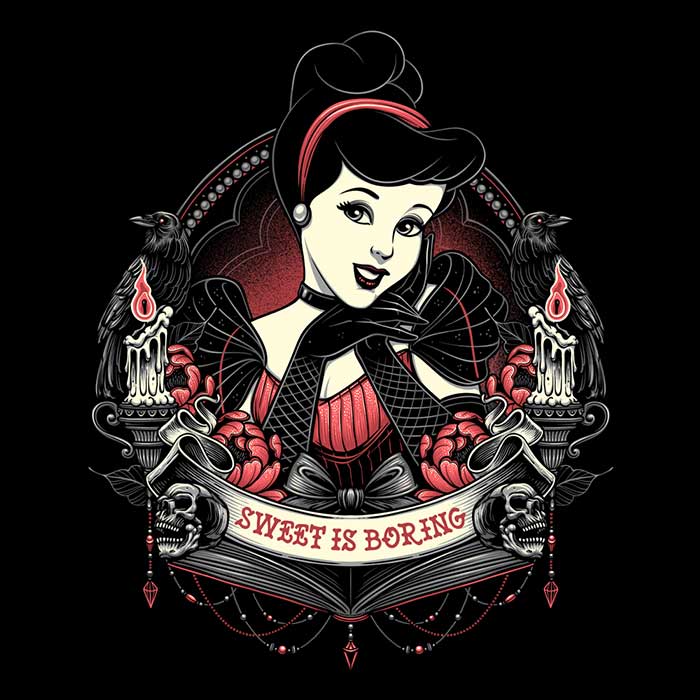 Glitchygorilla's 'Sweet is Boring' 3/4 Sleeve Raglan Stylish T-Shirt