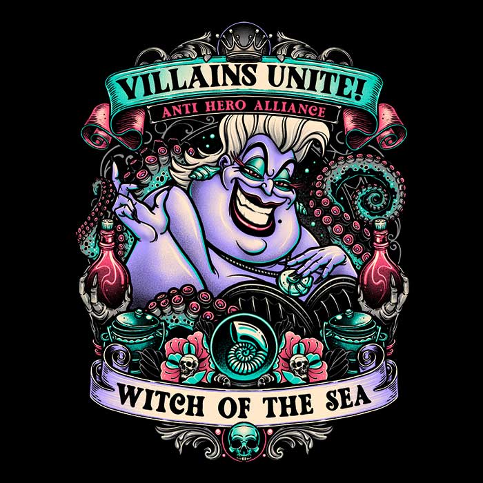 3/4 Sleeve Raglan 'Sea Witch' T-Shirt by Momma Gorilla