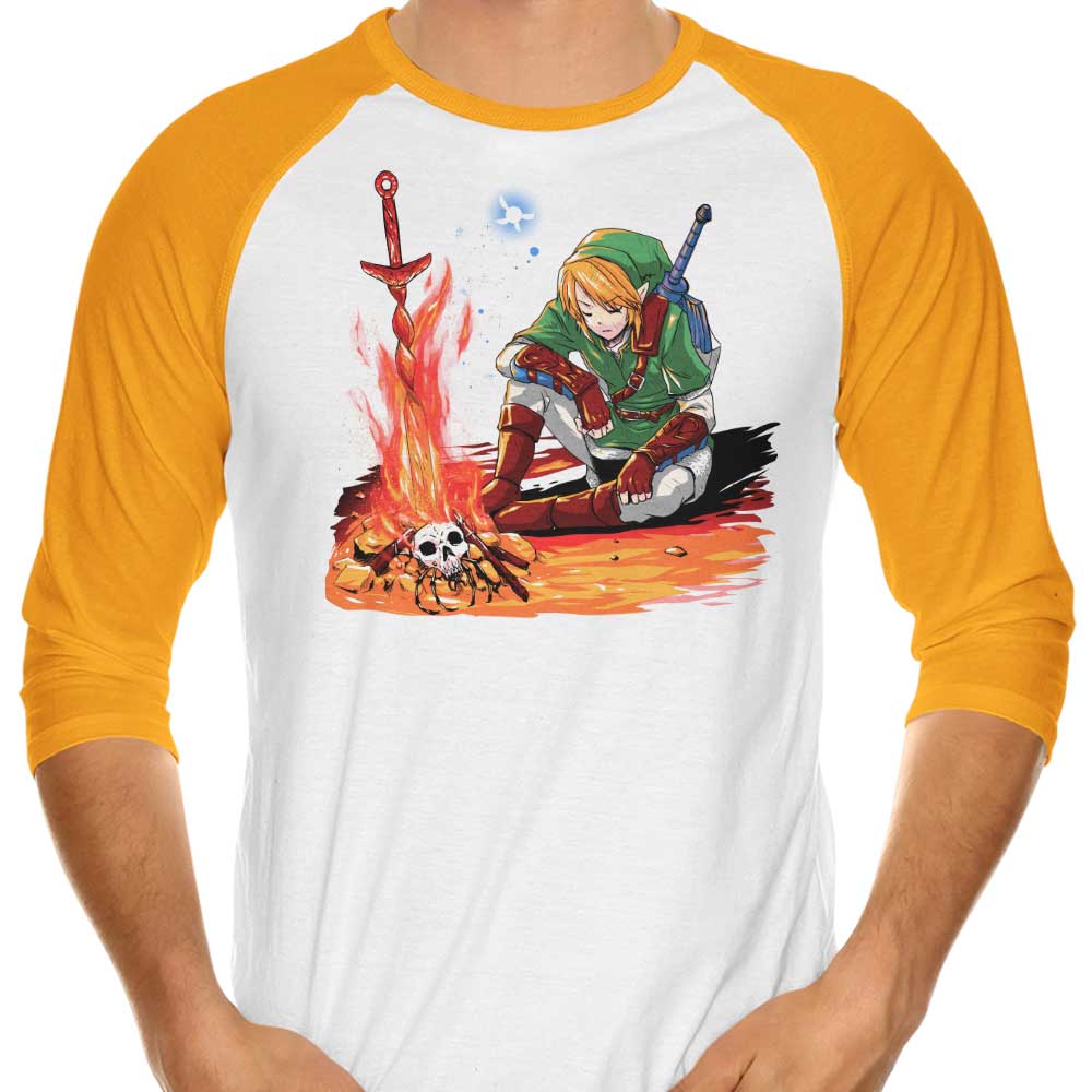 Stylish Dark Link 3/4 Sleeve Raglan T-Shirt by Coinbox Tees