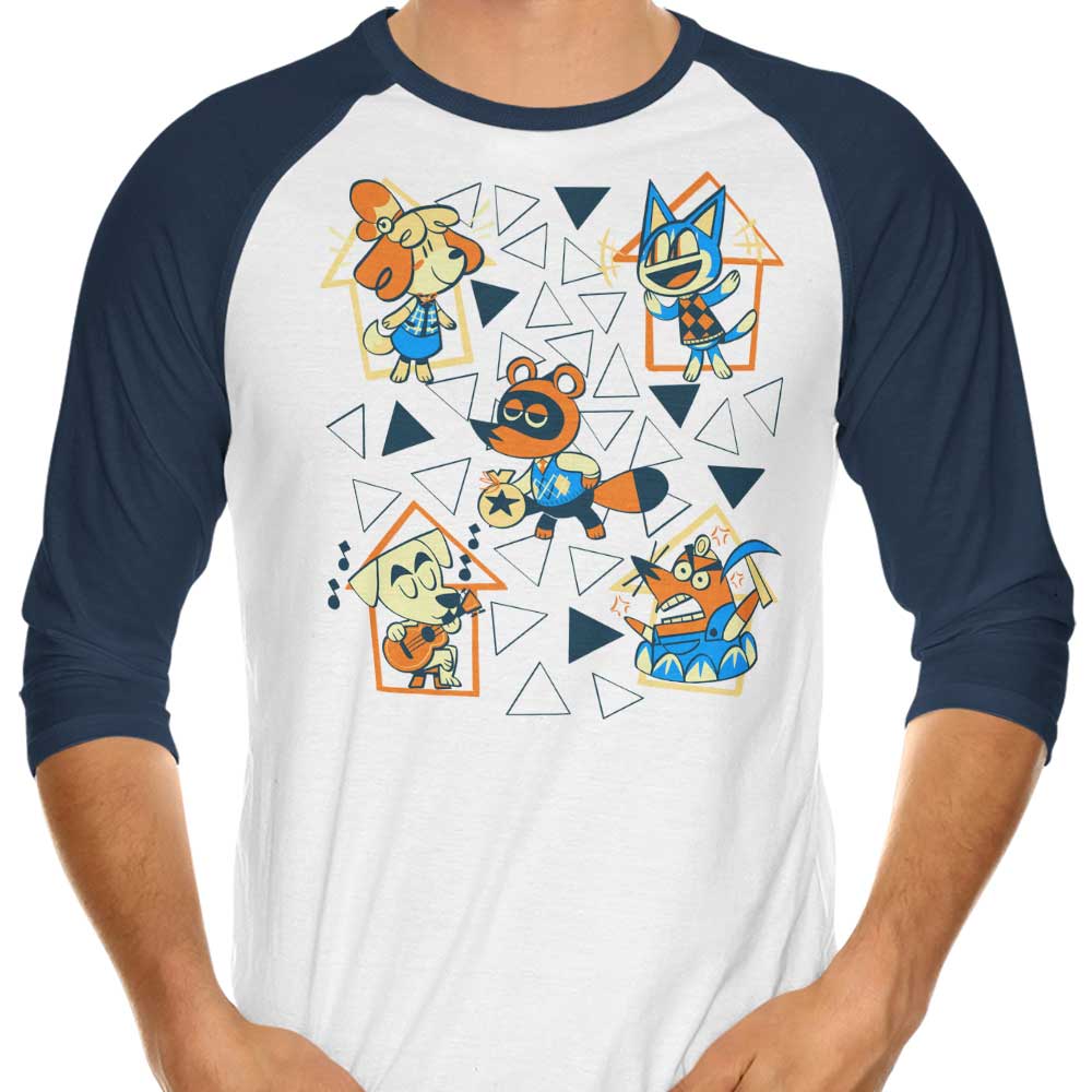 GollyGeeSir Classic Neighbors 3/4 Sleeve Raglan Style Casual T - Shirt