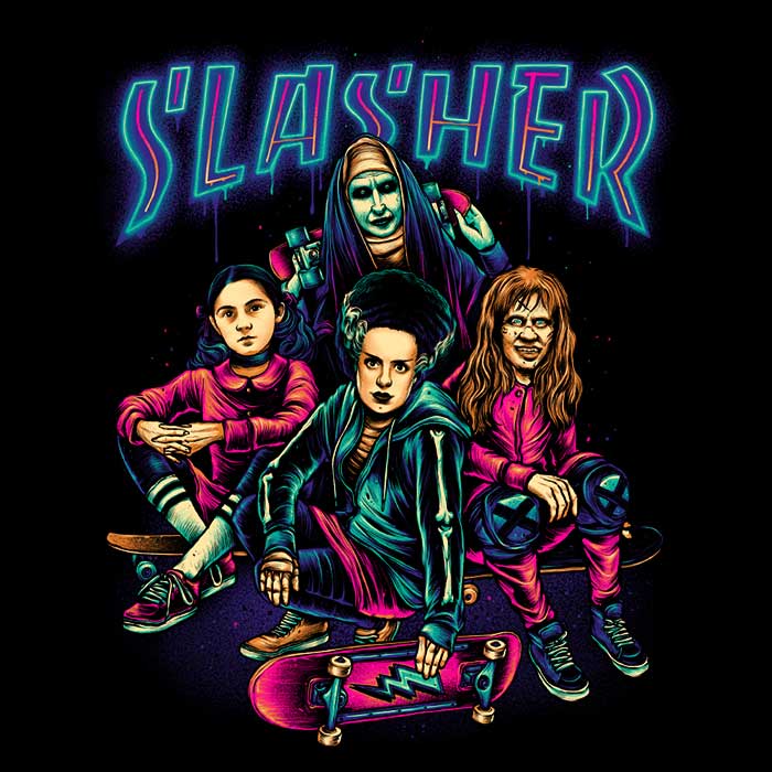 Slasher Girls 3/4 Sleeve Raglan Style Women's T-Shirt