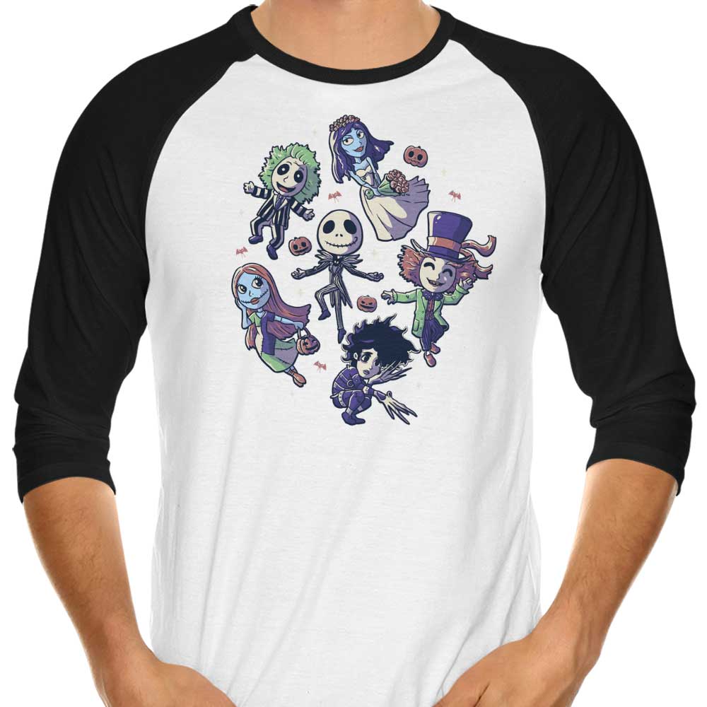 Edu.ely's Burton's Halloween 3/4 Sleeve Raglan Style T-Shirt