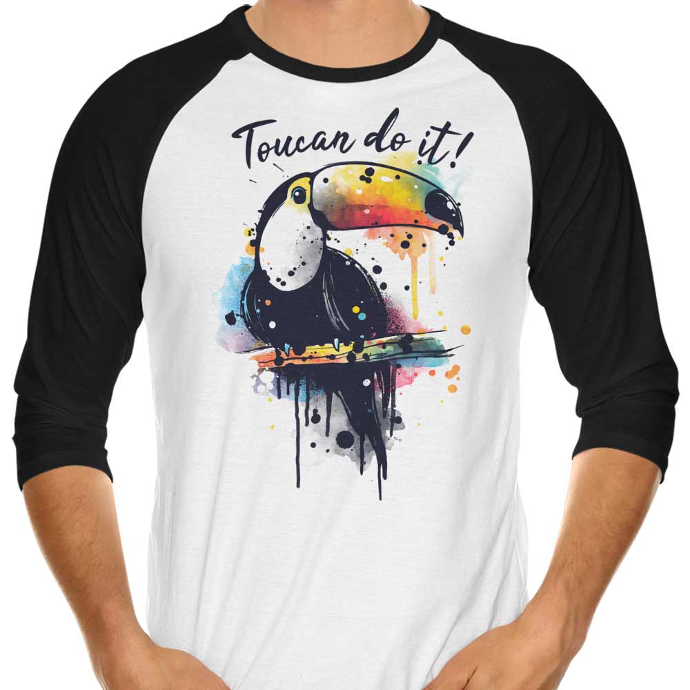 Toucan Do It - Stylish 3/4 Sleeve Raglan T-Shirt by NemiMakeIt