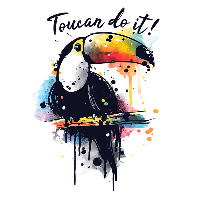 Toucan Do It - Stylish 3/4 Sleeve Raglan T-Shirt by NemiMakeIt