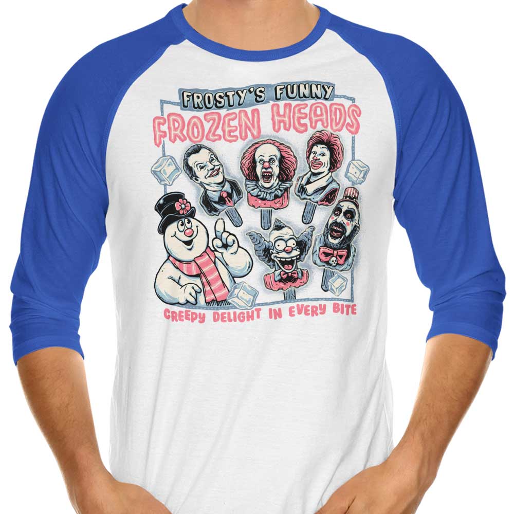 Momma Gorilla's Frozen Heads 3/4 Sleeve Raglan Style T-Shirt