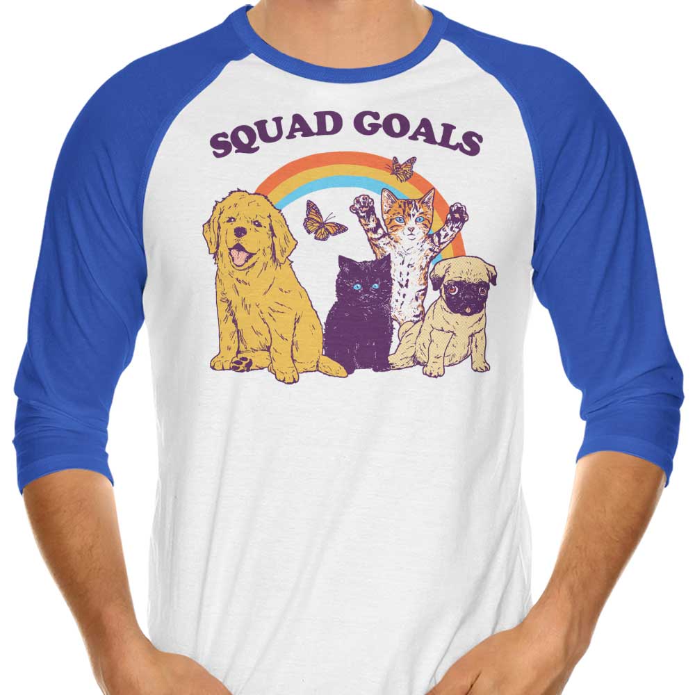 Hillary White's Pet Squad Goals 3/4 Sleeve Raglan Casual T-Shirt