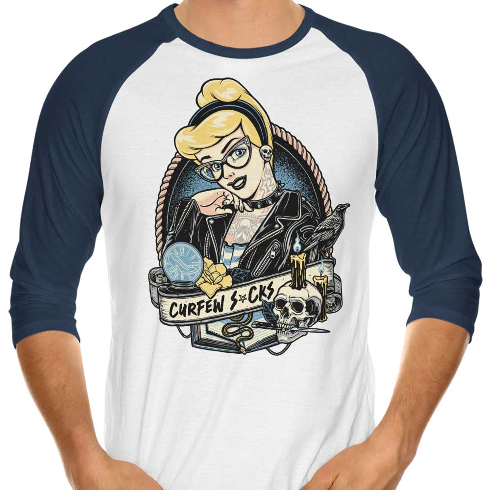 Momma Gorilla's 'Curfew Sucks' Three - Quarter Sleeve Raglan Style T - Shirt