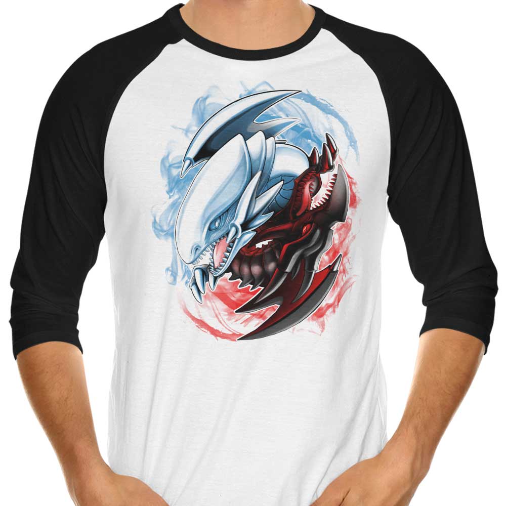 Alemaglia's Stylish 3/4 Sleeve Raglan 'Yu-Yin Yang-Oh' T-Shirt