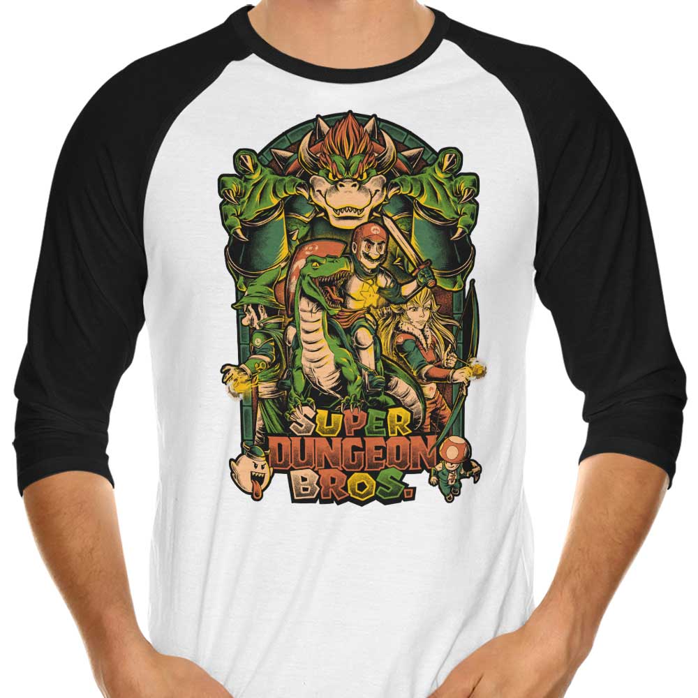 Super Dungeon Bros. Three - Quarter Sleeve Raglan Style T - Shirt for Casual Wear