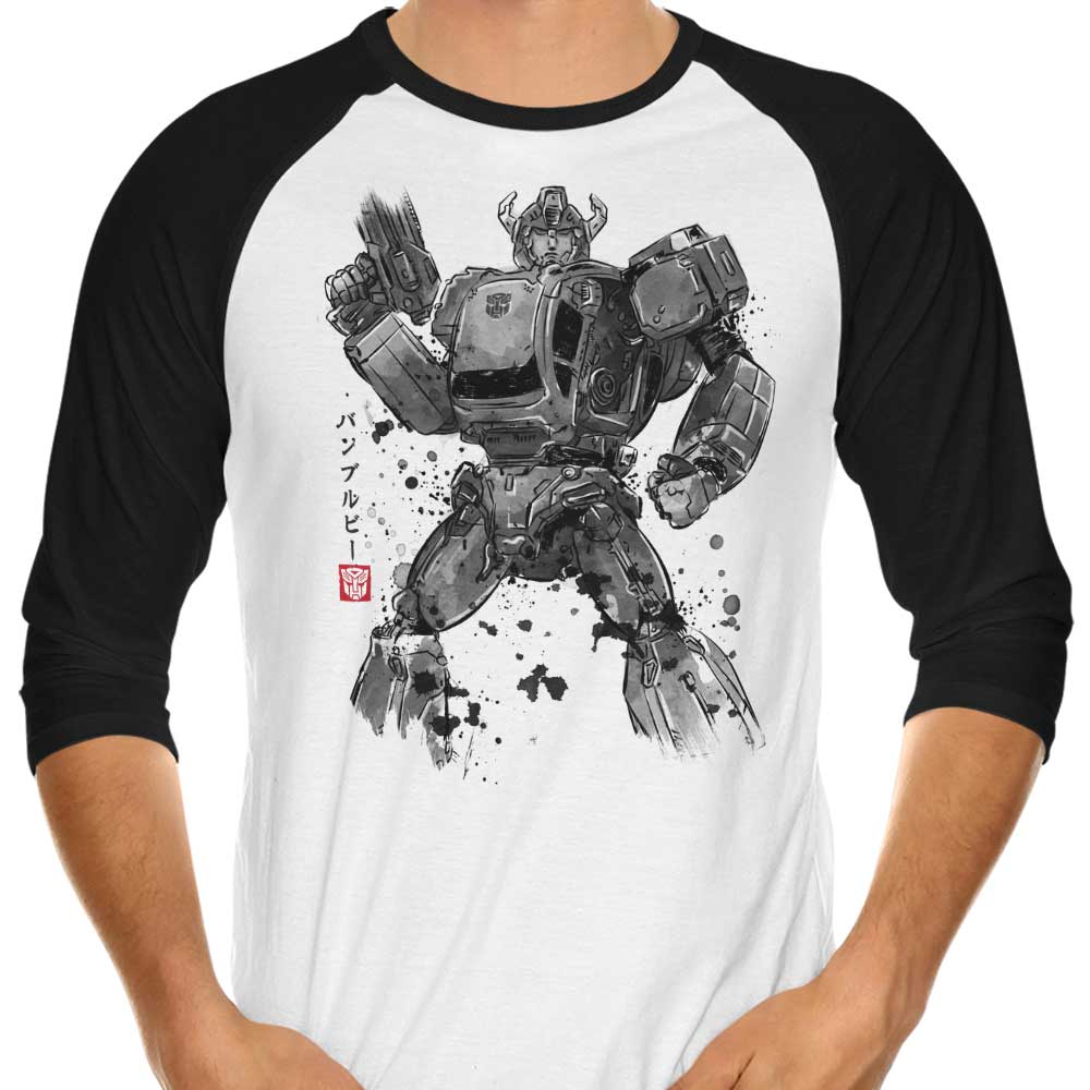 Dr. Monekers' Bee Sumi-e 3/4 Sleeve Raglan Stylish T-Shirt
