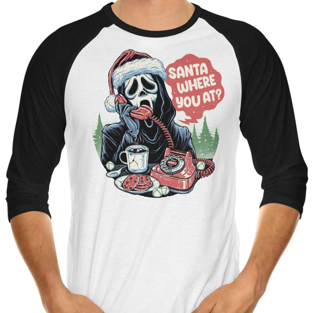 Momma Gorilla's 3/4 Sleeve Raglan T-Shirt - 'Santa Where You At'
