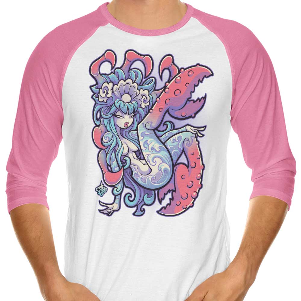 Jehsee's 3/4 Sleeve Raglan T-Shirt with 'Cancer' Design