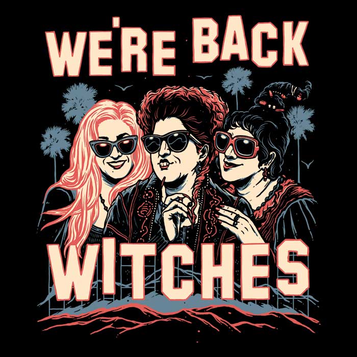 Momma Gorilla's 'We're Back, Witches' 3/4 Sleeve Raglan Stylish T-Shirt