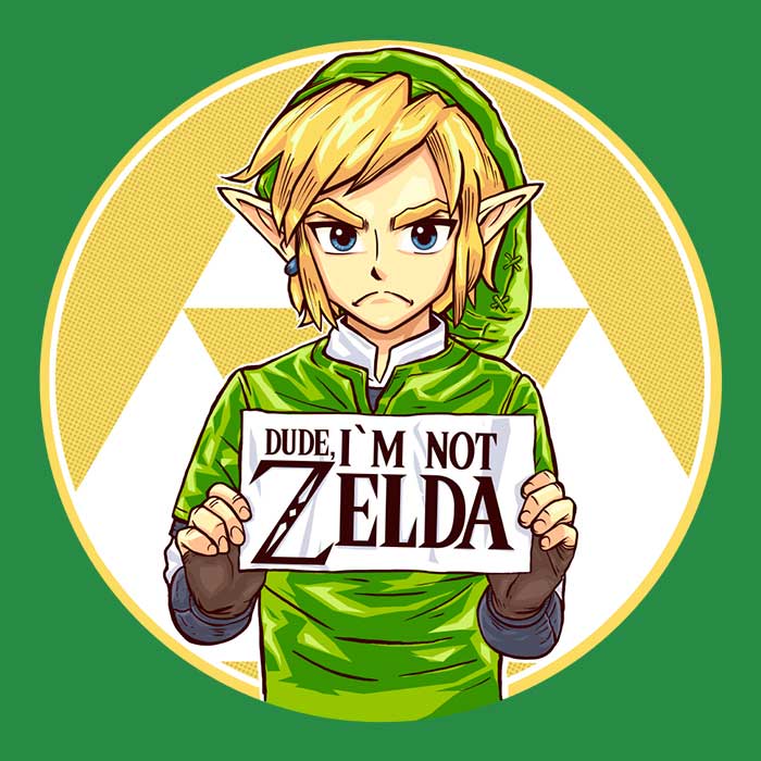 Cool 'Dude, I'm Not Zelda' 3/4 Sleeve Raglan Style T-Shirt for Fashion Lovers