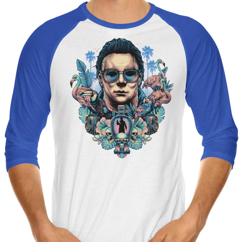 3/4 Sleeve Raglan Tropical Slasher T-Shirt - A Stylish Choice for Trendy Wear