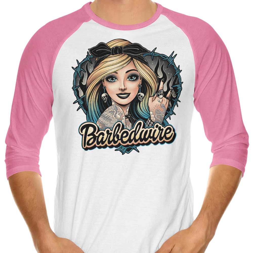 3/4 Sleeve Raglan Barbedwire T-Shirt by Momma Gorilla