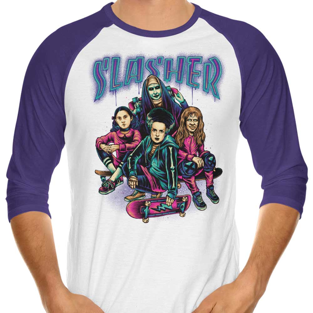Slasher Girls 3/4 Sleeve Raglan Style Women's T-Shirt