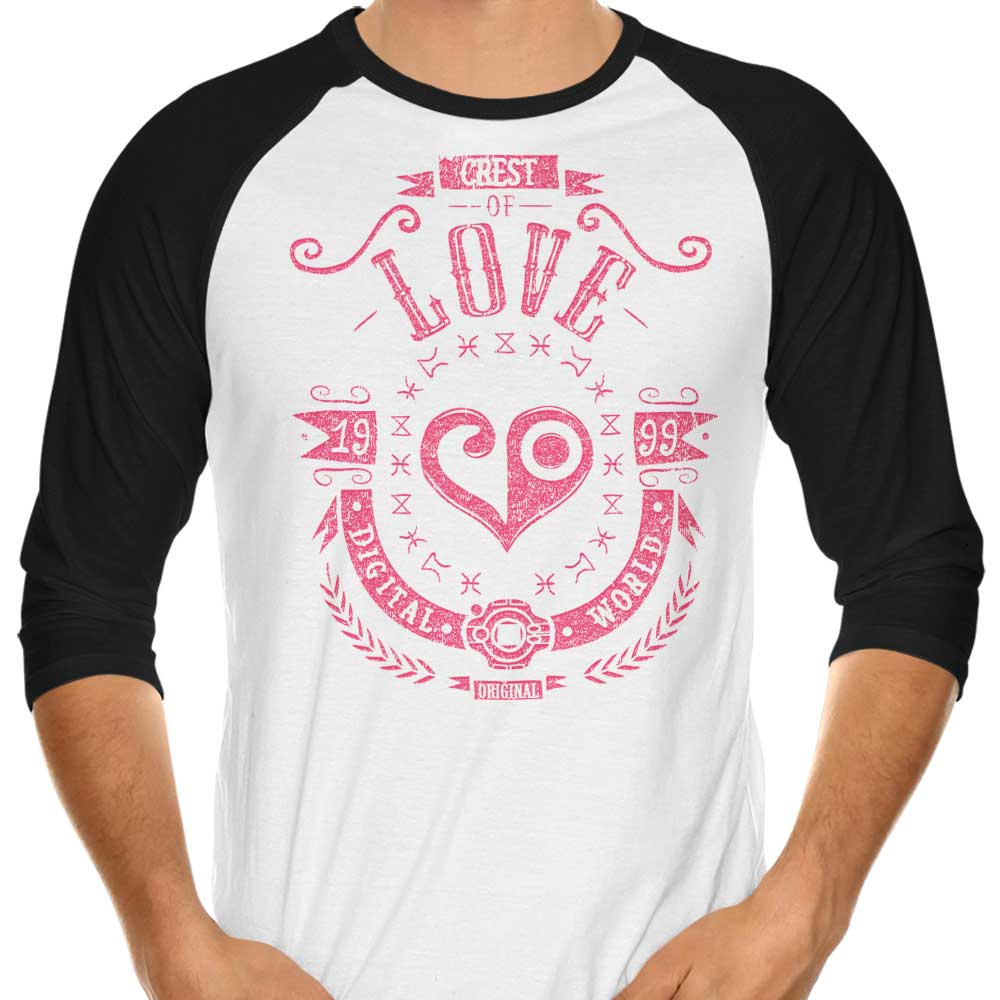 Digital Love-themed Three - Quarter Sleeve Raglan Style T - Shirt